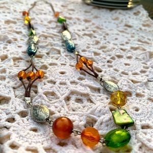 Simple Single Strand Colorful Necklace